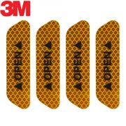 3M Pegatina Reflectora Usada en la Puerta de Vehículo para Alarmarse 2.5*9.3cm 4 Piezas,Amarilla de Diamante