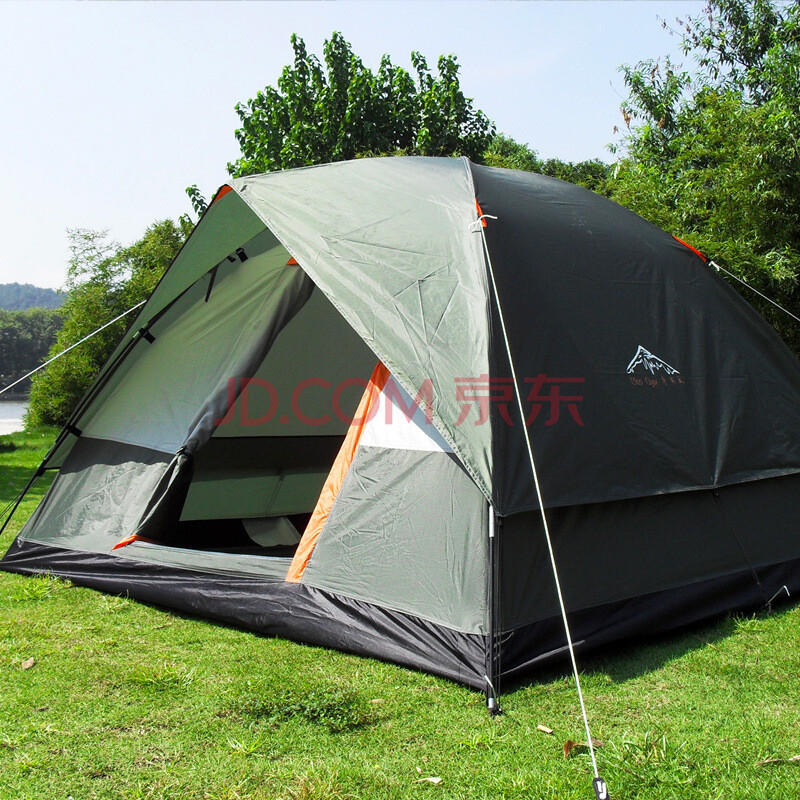  Three Person 200200130cm Double Layer Weather Resistant Outdoor Camping Tent for Fishing, Family Party. 