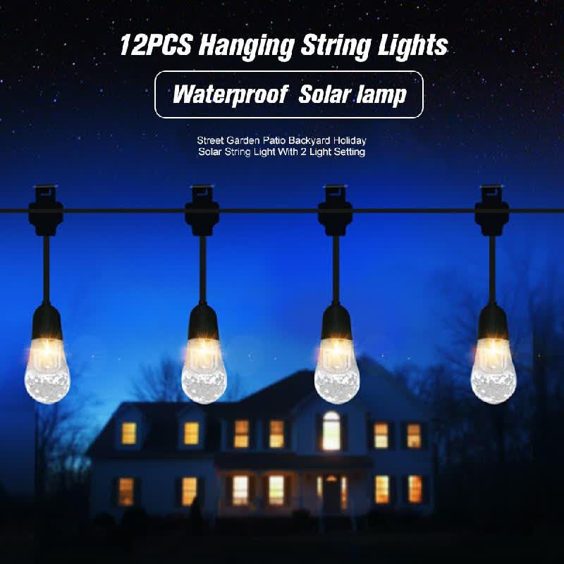 Outdoor Waterproof 12pcs Led Solar Hanging String Lights Street Outdoor Waterproof 12pcs Led Solar Hanging String Lights Street Garden Holiday Light