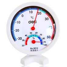 office-products-Efectivo (deli) 8959 pantalla LCD alarma de alarma temperatura y humedad medidor con una sonda puede ser de pared puede ser blanco on JD