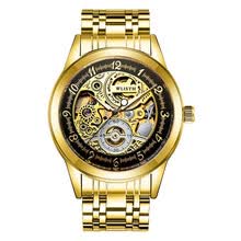 men-watches-Men Automatic mechanical designer watches luxury classic stainless steel man fashion golden watch on JD