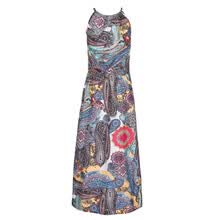 -Vestido de playa con estampado de viento oce&aacute;nico bohemio de moda para mujer de verano Vestido largo informal floral para mujer on JD