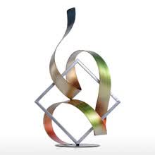 -Tooarts Plaza y cinta Escultura moderna Escultura abstracta Escultura de metal Decoraci&oacute;n interior-exterior on JD
