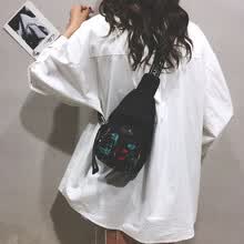 -Peque&ntilde;o bolso femenino 2019 nueva versi&oacute;n coreana de la textura del oc&eacute;ano en el pecho bolsa de lona femenina de dibujos animados Harajuku estudiante bolsa de deporte on JD