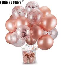 -FUNNYBUNNY Rosa Globo de confeti dorado transparente Papel de champ&aacute;n Globo Decoraciones navide&ntilde;as para el hogar Globos de cumplea&ntilde;os on JD