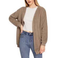 coats-jackets-Abrigo de peluche con capucha Shaggy Manga larga Abrigo de piel sint&eacute;tica de lana de cordero Mujeres Oto&ntilde;o Invierno C&aacute;rdigan Chaqueta de felpa de piel de felpa Mujer on JD