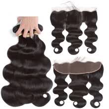 875071956-Brazilian Human Hair Bundles with Frontal Body Wave Hair 3 Bundles With 13x4 Lace Frontal 100% Unprocessed Human Hair Extensions on JD