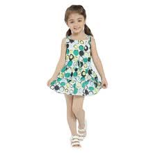 girl-clothing-Vestido de las muchachas de la marca de f&aacute;brica de las muchachas del verano de los beb&eacute;s ropa de algod&oacute;n de seda 2018 Impresi&oacute;n de la nueva llegada de la manga corta de mini vestidos de una l&iacute;nea on JD