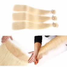 bundles-with-closure-HCDIVA Pelo Virginal Brasile&ntilde;o Color Recto 613 Rubio Tejido 3 Paquete de Oferta con Encaje Frontal Miel Rubio Productos de Venta Caliente on JD