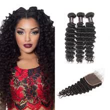 875071956-Ishow Best Selling Malaysian Deep Wave With Closure 3 Bundles Malaysian Virgin Hair With Closure 7A Malaysian Deep Curly Hair on JD