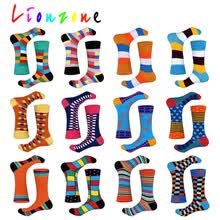 men-socks-LIONZONE 2018 Nuevo Lleg&oacute; Happy Socks Unisex Hombres Mujeres de Rayas Enrejado Dot Design Calcetines de Algod&oacute;n de Colores Ocio Calcetines de Regalo Divertido on JD
