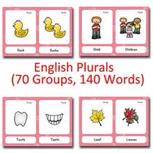 educational-toys-Tarjetas flash de plurales en ingl&eacute;s de 35 unidades Tarjeta de aprendizaje de palabras en ingl&eacute;s y tarjeta de bolsillo para ni&ntilde;os en edad preescolar Tarjetas de vocabulario en ingl&eacute;s on JD