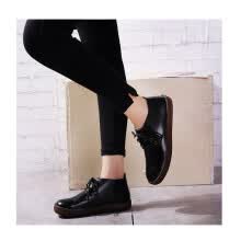 fashion-sneakers-2018 oto&ntilde;o moda nuevas botas de tobillo de cuero de fondo suave cabeza redonda botas de Martin grueso arte retro femenino zapatos casuales femeninos on JD