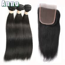 875071956-Malaysian Virgin Hair With Closure Grade 8A Malaysian Straight Hair With Closure AN Human Hair Weave With Closure And Bundles on JD