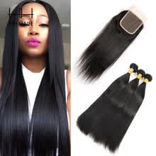 875071956-HHHair Brazilian Virgin Hair Straight With Closure Brazilian Virgin Hair 3 Bundles With Closure Brazilian Straight Hair With Cl on JD