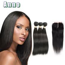 bundles-with-closure-Good Straight Human Hair With Closure Unprocessed 8a Peruvian Virgin Hair With Closure Queen Love Hair 3 Bundles With Closure on JD