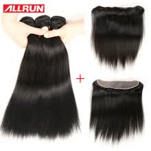 bundles-with-closure-Allrun Ear To Ear 13*4 Size Lace Frontal Closure With Bundles 3 Pcs Brazilian Straight Hair Brazilian Virgin Hair With Frontal on JD
