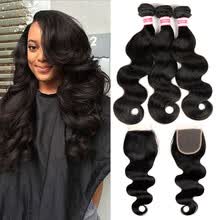 875071956-Sparkle Diva Hair Products Bundles With Closure Brazilian Virgin Hair Body Wave With Lace Closure Cheap Bundles With Closures Lot on JD