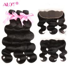 bundles-with-closure-Alot Peruvian Full Lace Frontal Closure With 3 Bundles Peruvian Virgin Body Wave Hair With Closure Ear to Ear Frontal With Bundles on JD